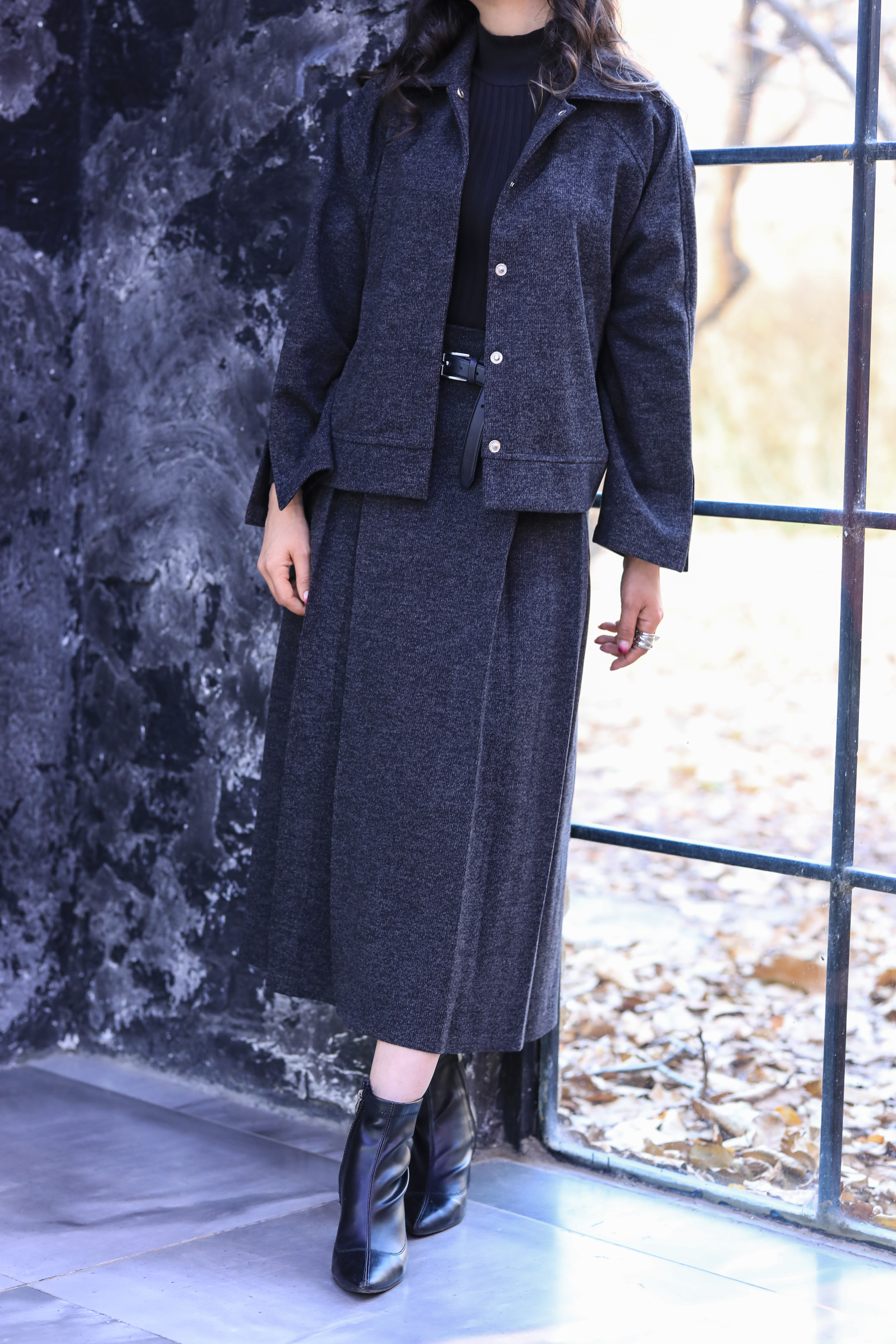کت و دامن فوتر طرح بافت زنانه
